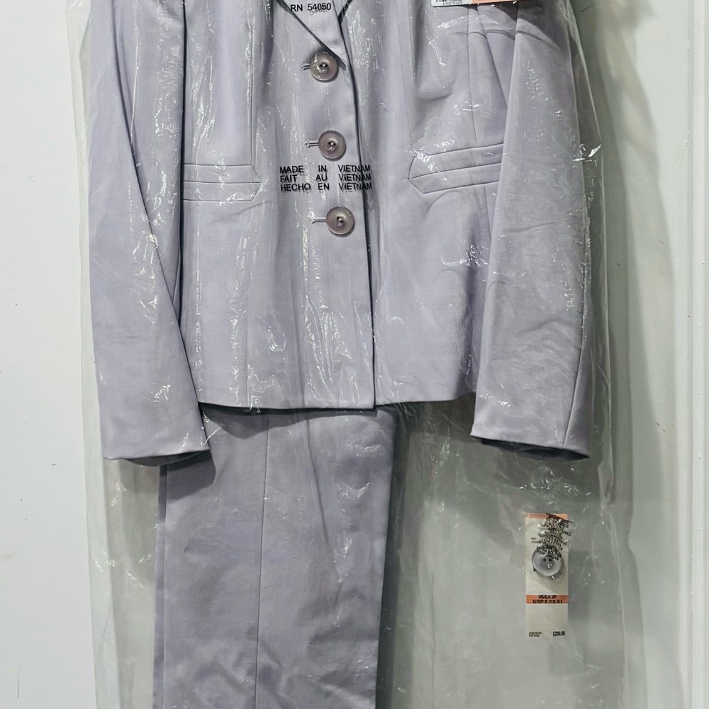 Le Suit Light Lavender Tailored Blazer & Skirt Set